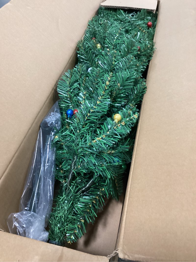 Condition photo showing Good Condition for 5FT Christmas Tree Prelit Artificial Christmas Tree with Lights 150 Multi Colored LED 5 Foot Christmas Tree with 380 PVC Tips Foldable Metal Stand for Home Office Party Indoor Outdoor Christmas Decor Green-5ft