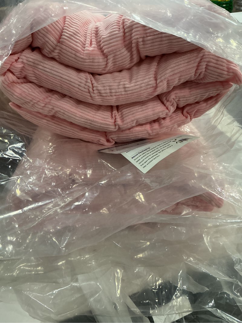 Condition photo showing Good Condition for 4Pack Chair Cushions for Dining Chairs 15.7"X15.7" Corduroy Chair Pads with Ties Indoor Non-Slip Square Seat Cushion for Kitchen Office Chairs Computer Desk Seat Pad, Pink Corduroy-pink 4Pack