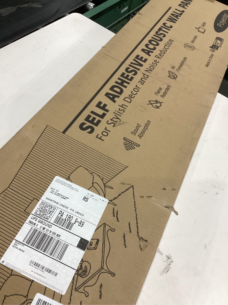 Condition photo showing Good Condition for Art3dwallpanels 10 Pack Acoustic Panels, 48" X 12" X 0.35" Soundproof Wall Panels, Self Adhesive High Density Sound Absorbing Acoustic Treatment for Recording Studio, Office, Grey 10 Pack 12''x48'' Grey