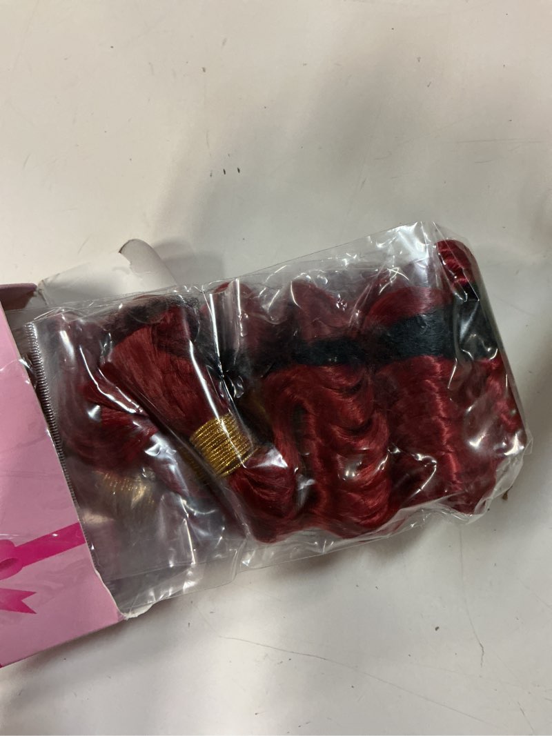 Condition photo showing Good Condition for 20 inch deep wave bulk hair for braiding 2 bundles 200g red curly braiding hair for boho braids curls 100g/bundles micro twist no weft wet and wavy halloween bohemian braiding hair extensions 20 inch (200g) deep bulk ( red )