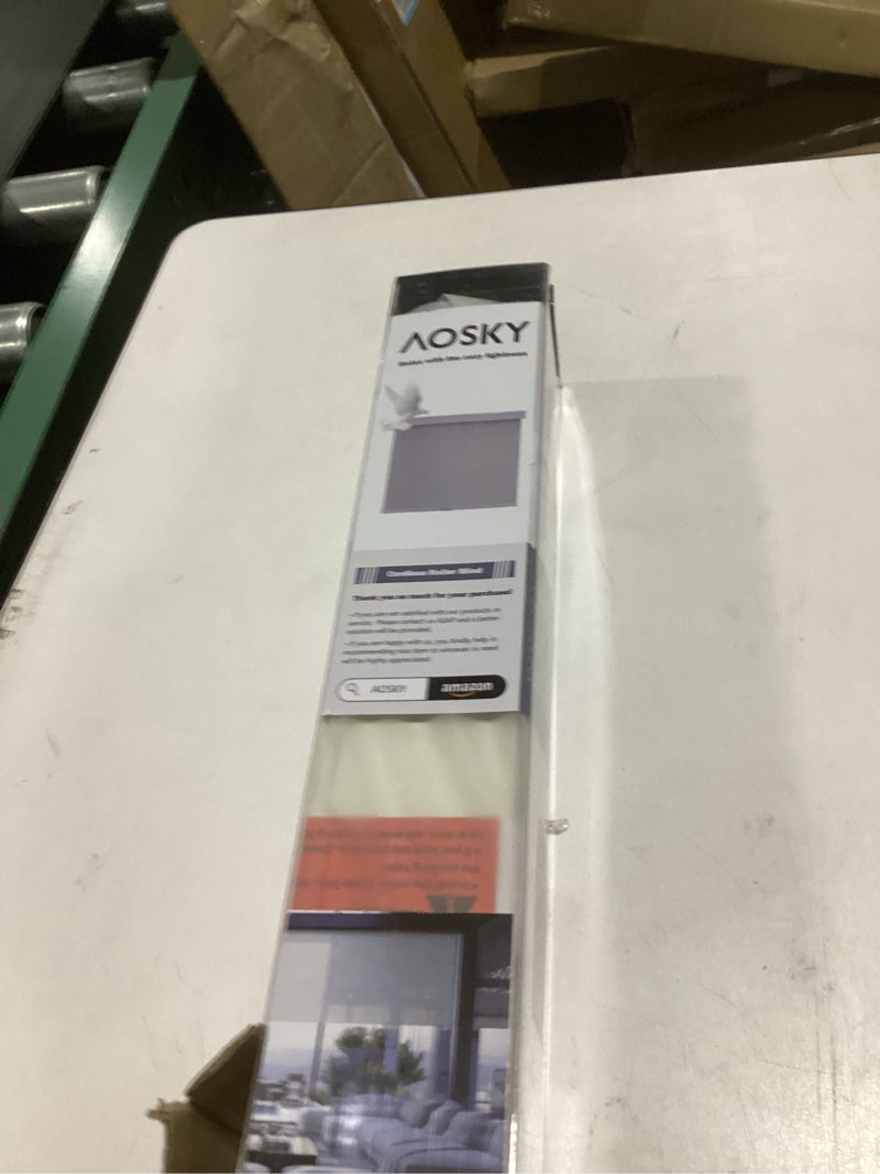 Condition photo showing Good Condition for aosky blackout roller shades cordless blinds for windows, free-stop shades with valance, thermal insulated fabric, uv protection, natural woven blinds for home (16" w x 72" h, linen beige linen beige 16"w x 72"h