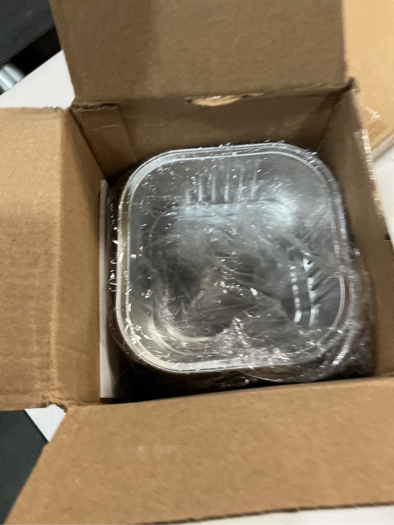 Condition photo showing New/Like New for 50 Pcs Mini Square Baking Cups with Lids and Spoons Aluminum Foil Mini Cake Pans with Lids Disposable Ramekins Cake Pans Dessert Cups for Wedding Birthday Party(Pink,10oz) Pink 10 OZ