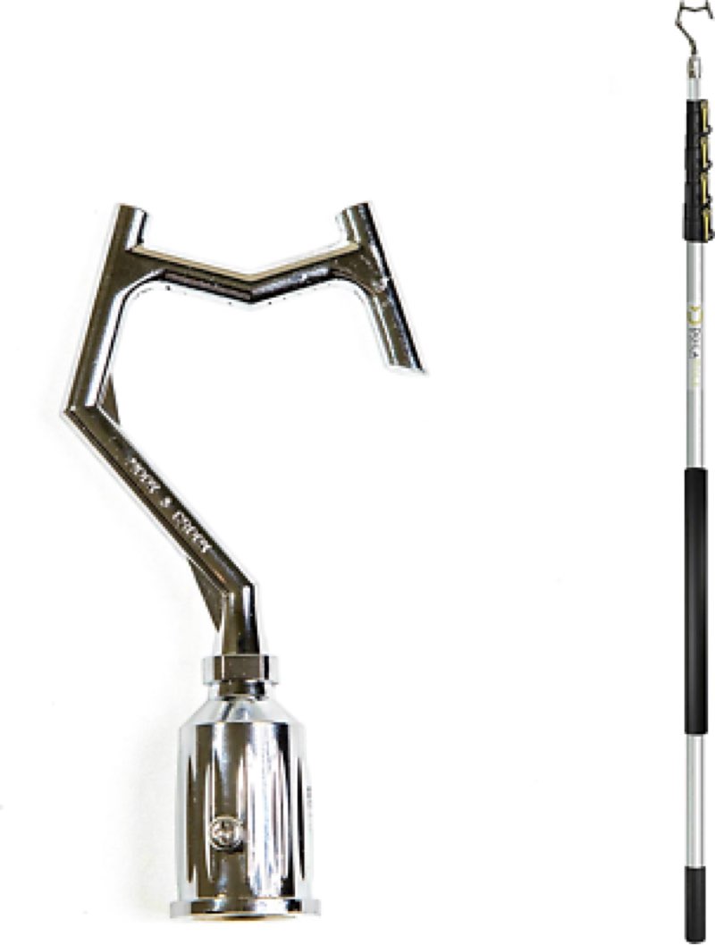 DocaPole 6-24 Foot (30 ft Reach) Hook with Telescopic Extension Pole for Hanging Lights, Boat Accessories, Pool, Clothing, and Other Retrieval