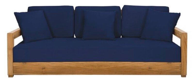 CPT1004B-CASING 76.55 x 35.62 x 26.77 in. Montford Navy Teak 3-seat Bench Casing ((only cover))