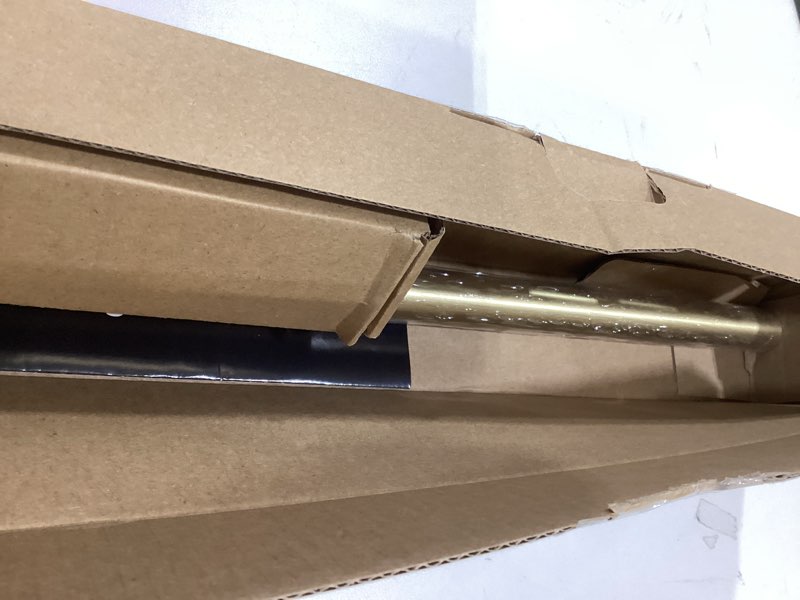 Condition photo showing As Is for ROTHLEY Stainless Steel Hanging Pot Rack Hanger: 23.7 Inch Brass Pot and Pan Hanger Wall Mounted Hanging Pot Bar Rack Heavy Duty Pot Hangers Kitchen Rail with 8 S Hooks