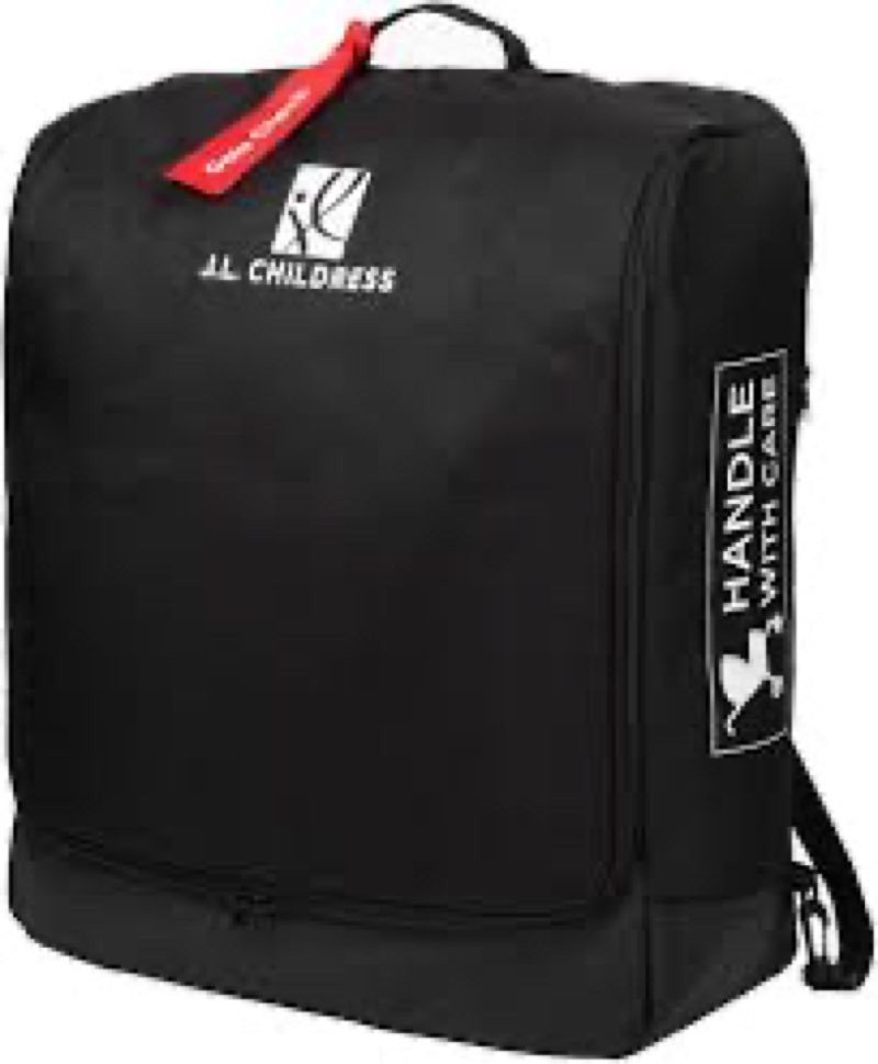 l. childress padded compact travel stroller bag for airplane - fits most compact-fold single baby strollers, airtag compatible, black, expands from 21"w x 23"h x 7"d to 21"w x 23"h x 11"d