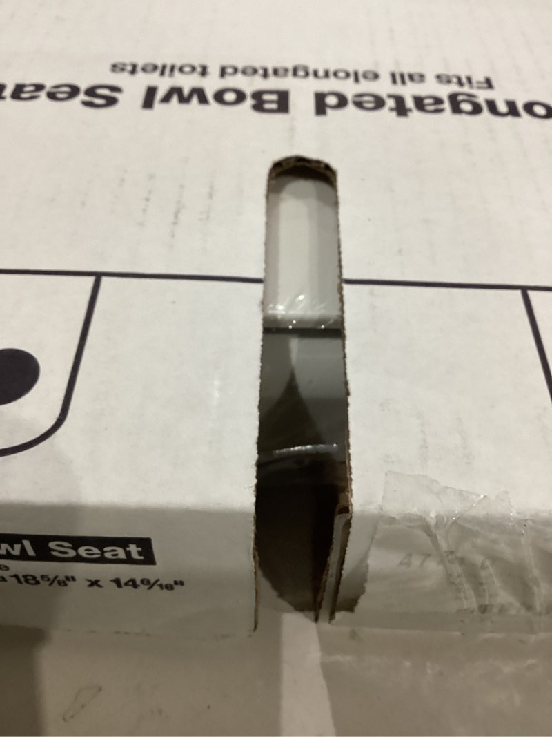Condition photo showing Good Condition for kohler k-4774-0 brevia elongated white toilet seat with quick-release hinges and quick-attach hardware for easy clean, white