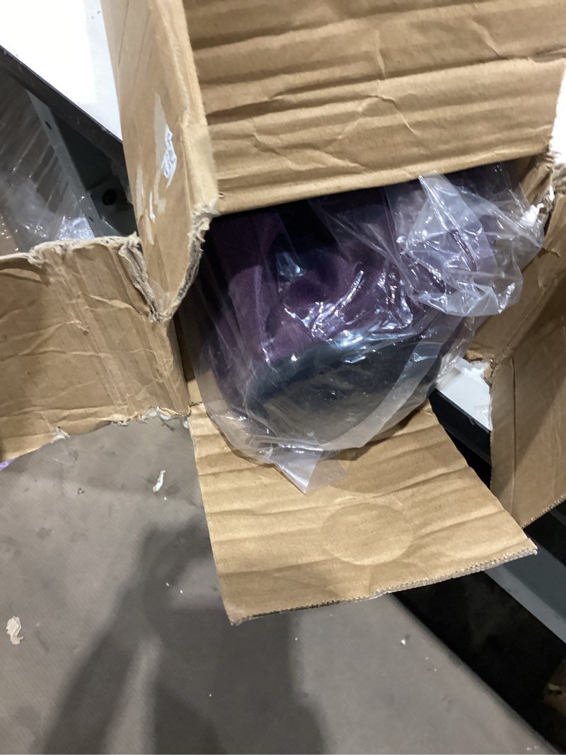 Condition photo showing Good Condition for 6 ft outdoor patio umbrella, easy open/close crank and push button tilt adjustment - dark purple market umbrellas 6 foot dark purple