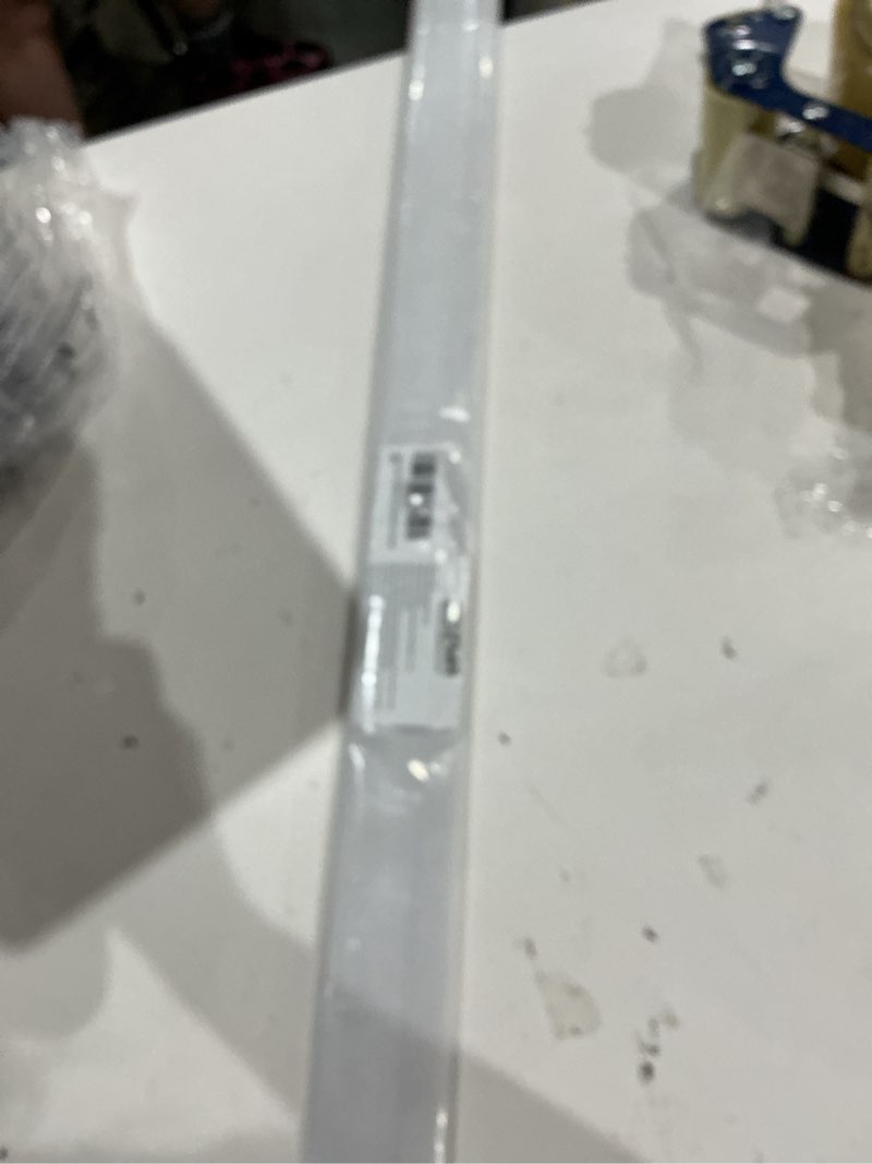 Condition photo showing As Is for 2-pack frameless shower door bottom seal (1/4'' x 39'') clear glass shower door sweep strip can covers up to 23mm gap - stop leaks standard - 1/4 inch (6mm) - 23mm gap