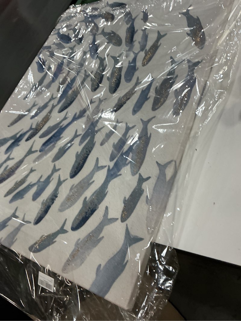 Condition photo showing Good Condition for CHUDANHAO Blue and White Wall Decor Animal Decorative Paintings Fish Canvas Wall Art 30"x40" Office Decorations Artwork for Bedroom 40"L x 30"W Blue