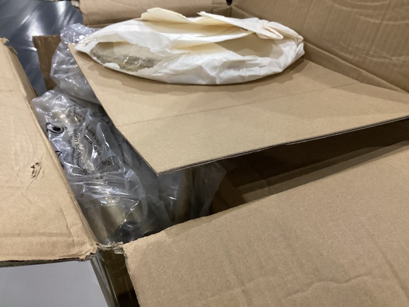 Condition photo showing As Is for Gold Floor Lamp for Living Room Bedroom,Modern Floor Lamps with Unique Green Glass Shades,3 Lights Mid Century Tall Standing Lamp,Vintage Tree Flower Floor Lamp for Corner Office Reading