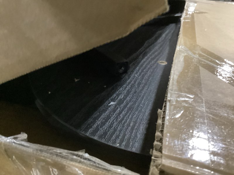 Condition photo showing New/Like New for Oval Coffee Table for Living Room, Center Table Tea Table with Metal Frame for Living Room Home Office, Small Space, Easy Assembly, Black