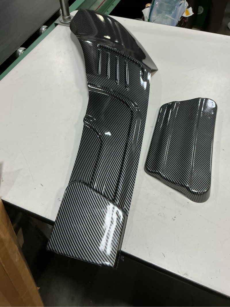 Condition photo showing As Is for (incomplete )  powoq hood deflector compatible with 2022-2026 nissan frontier deflector abs glossy carbon shield hood protector replacement for 2022 2023 2024 2025 2026 nissan frontier accessories