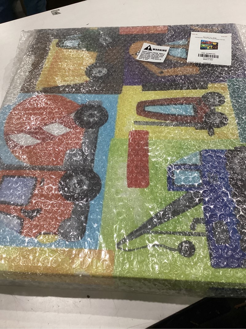 Condition photo showing Good Condition for stupell industries construction trucks set canvas wall art, 16 x 20, design by artist njoyart 20"l x 16"w