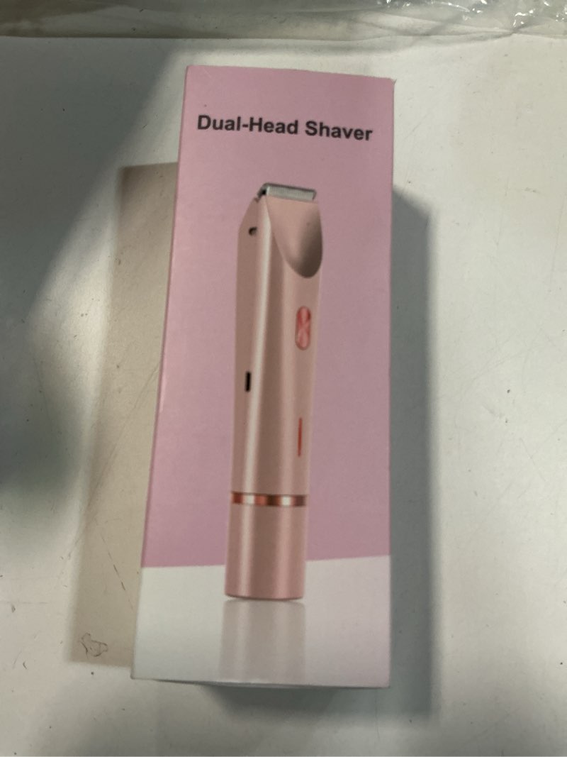 Condition photo showing Good Condition for Bikini Trimmer for Women 2 in 1 Dual Head - IPX7 Waterproof Painless Electric Razors for Beauty, Pubic Hair, Face, Legs & Underarms– Portable Cordless Shaver with Fast Charging, Easy Cleaning (Pink)