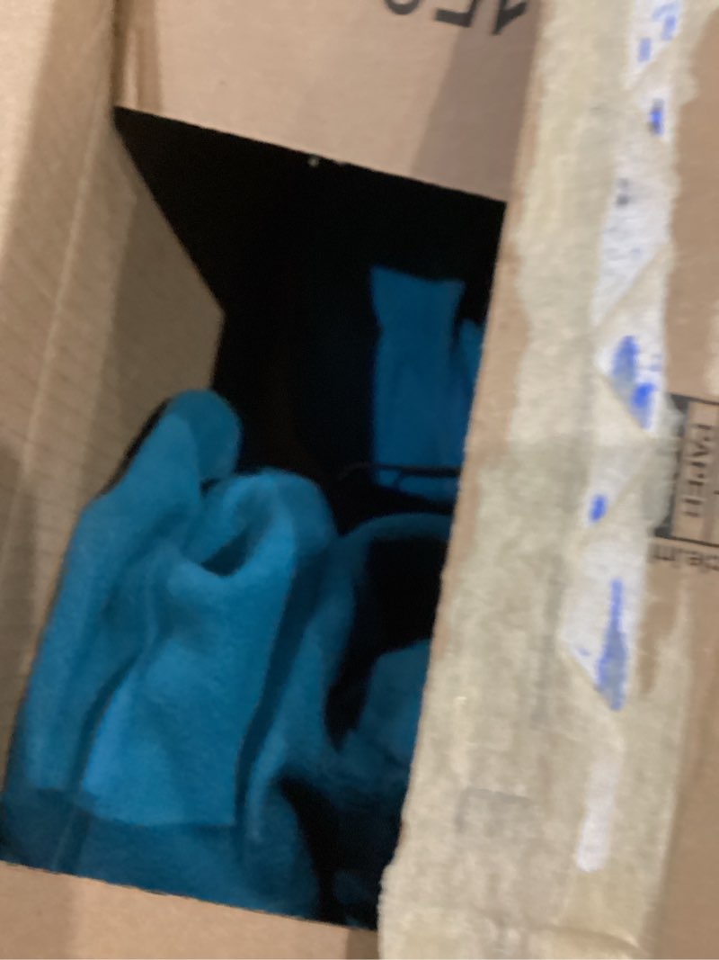 Condition photo showing As Is for ROZKITCH Fleece Coat for Dogs, Pet Windproof Warm Cold Weather Jacket Vest Cozy Jumpsuit Apparel Outfit Clothes for Large Giant Dog Walking Sleep 3XL 3XL(Back Length:28") Turquoise