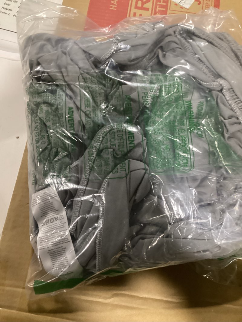 Condition photo showing New/Like New for H.VERSAILTEX Stretch Dining Chair Covers Set of 6 Chair Covers for Dining Room Parsons Chair Slipcover Chair Protectors Covers Dining, Feature Textured Checked Jacquard Fabric, Gray 6 Pack Grey