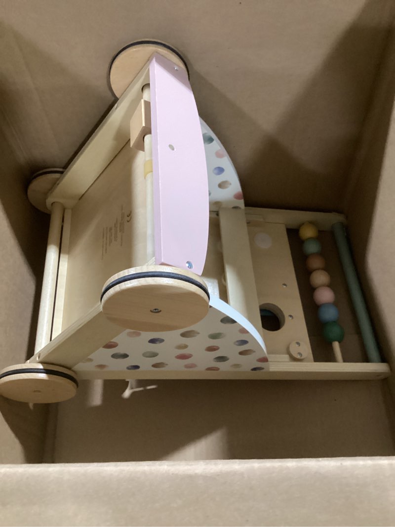 Condition photo showing Good Condition for Tiny Land Wooden Baby Walker, Adjustable Speed Baby Push Walker for Boys and Girls, Montessori Activity Center Push Toy for Kids' Development, Ideal Christmas Gift for Toddlers (Morandi)