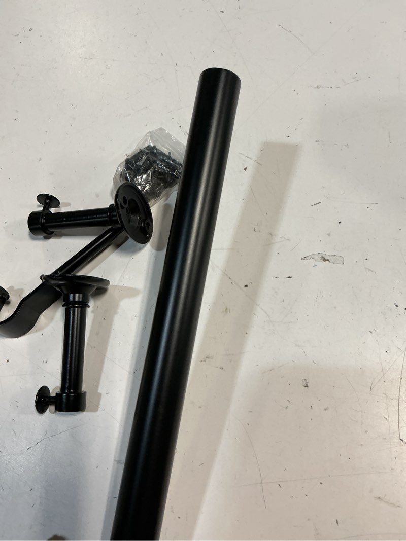 Condition photo showing As Is for room/dividers/now adjustable ceiling mounted curtain rod - heavy duty and long 56-10 inches extendab