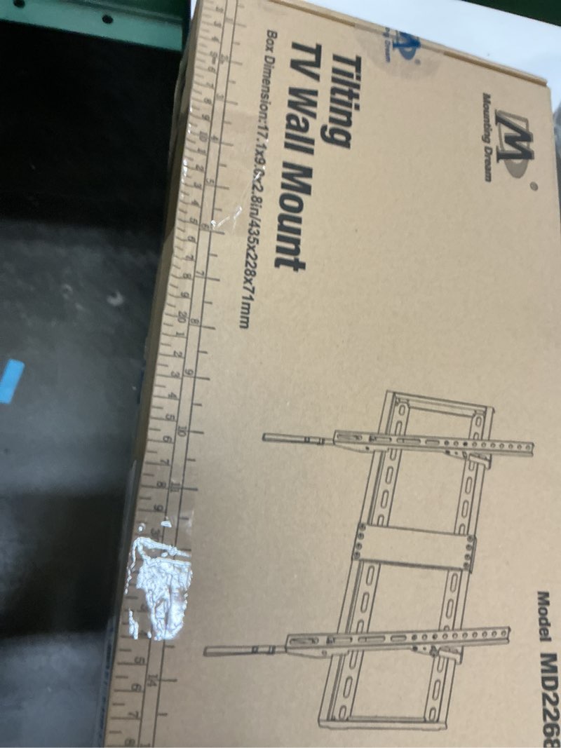 Condition photo showing New/Like New for mounting dream tv wall mount for most 37-75 inch tvs, universal tilt tv mount fit 16", 18", 24" stud with loading capacity 132lbs, max vesa 600 x 400mm, low profile flat wall mount tv bracket for 37''-75'' tv black