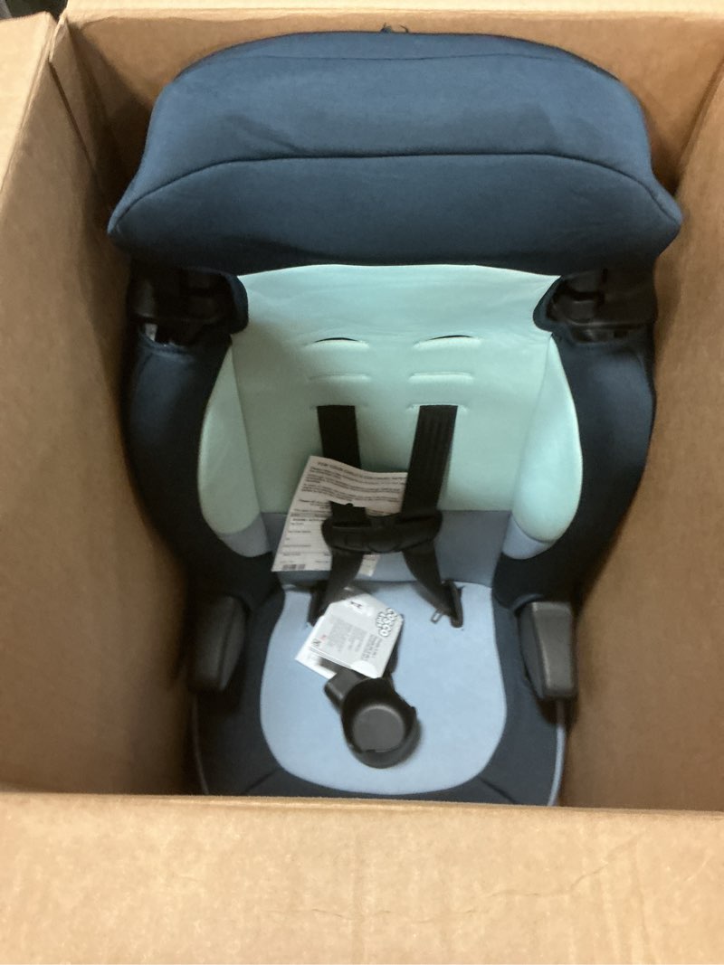 Condition photo showing New/Like New for cosco kids finale dx 2-in-1 booster car seat, forward facing toddler car seat (40-65 lbs) and belt positioning high back booster (40-100 lbs), rainbow
