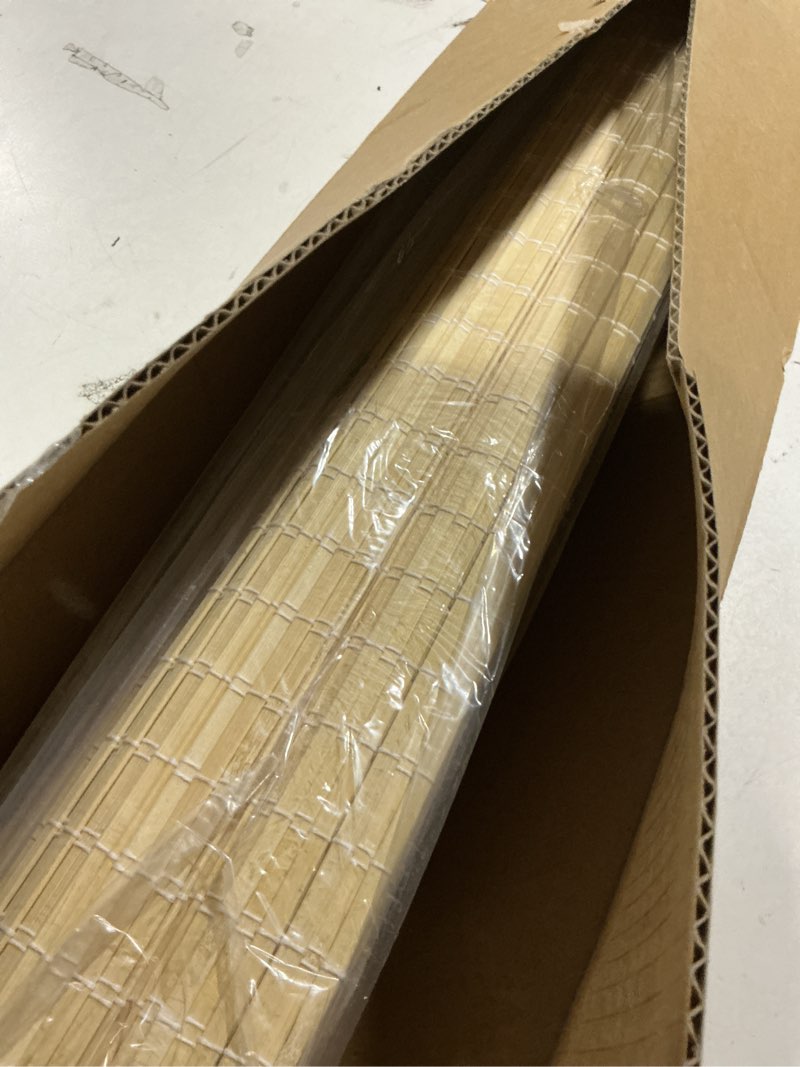 Condition photo showing Good Condition for lazblinds cordless bamboo roman shades, privacy window treatment, roll up bamboo blinds for windows, 32'' w x 60'' h privacy-dp-natural 32'' w × 60'' h