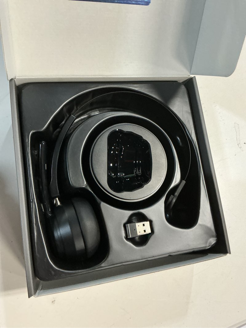 Condition photo showing Good Condition for Bluetooth Headset, Wireless Headphone with AI Noise-Canceling Microphone On Ear Wireless Headset with USB Dongle for Computer Office Black