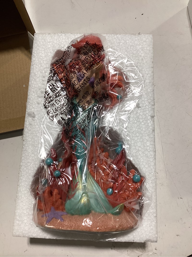 Condition photo showing Good Condition for enesco disney showcase botanical the little mermaid ariel holding sebastian figurine, 8 inch, multicolor