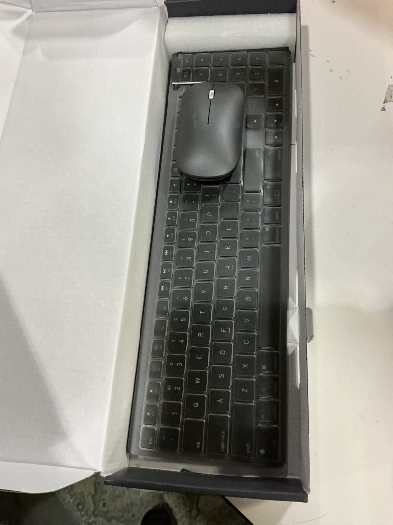 Condition photo showing Good Condition for SABLUTE Bluetooth Keyboard and Mouse for Mac — 7-Color Backlit, Multi-Device, Rechargeable, Full-Size Wireless Keyboard Mouse Combo with Quiet Scissor-Switch Keys & Tilt Legs for Mac (Space Gray)