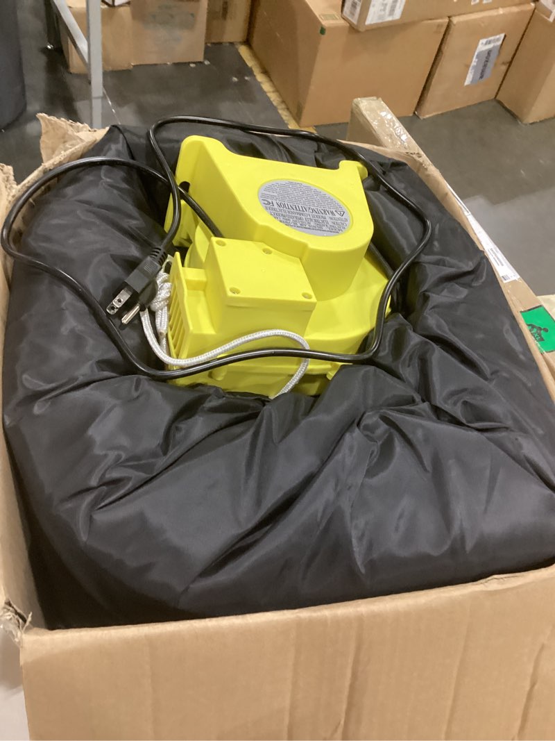 Condition photo showing As Is for 18ft inflatable movie projector screen, outdoor projector screen, front/rear projection, including blower, pedestal, straps and storage bag