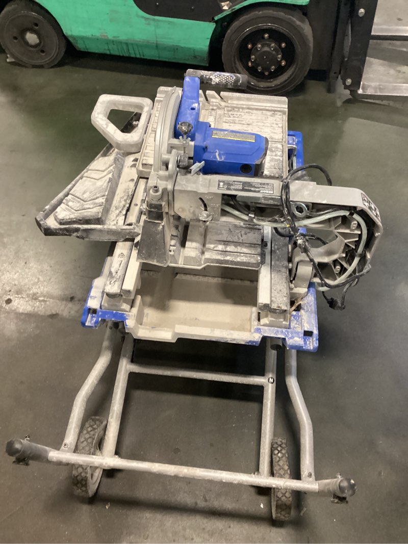 Condition photo showing As Is for Kobalt 15.0 -Amp 10-in -Blade Sliding Table Tile Saw with Stand Rubber