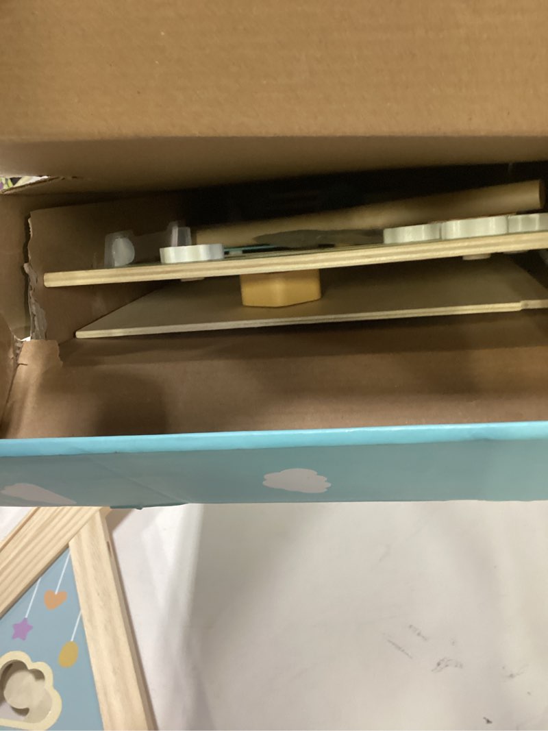 Condition photo showing Good Condition for Wooden Baby Walker with Wheels, Montessori Baby Push Walker for Babies 6-12 Months, Baby Activity Center Walking Toy for 1 Year Old Learning to Walk Toddler Girls Boys Pastoral