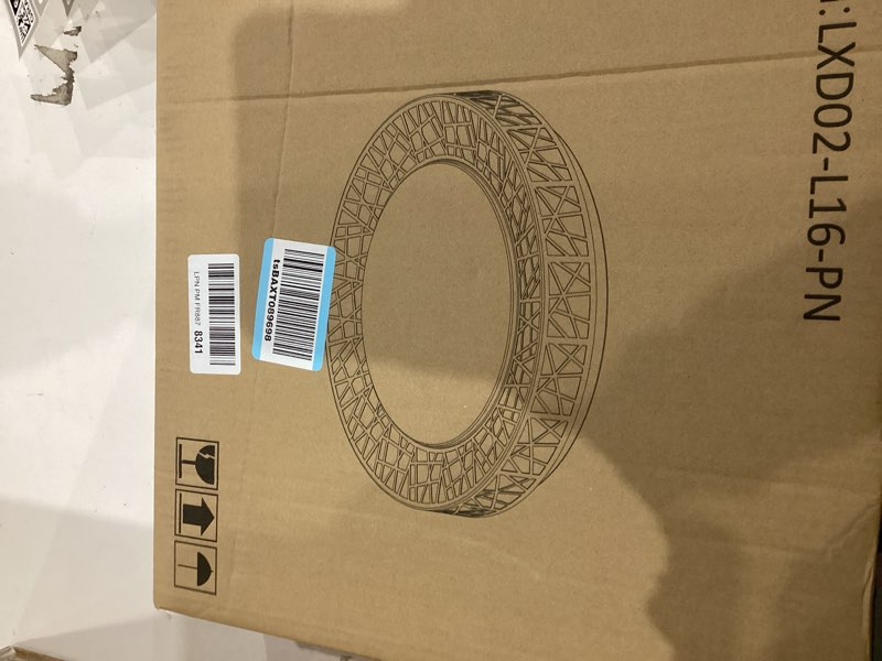 Condition photo showing New/Like New for 16 Inch Flush Mount Ceiling Light, Modern Brushed Nickel LED Ceiling Light Fixture, 28W 2800LM 2700-6500K Adjustable, Dimmable Ceiling Lights for Bedroom, Kitchen, Hallway, Bathroom, ETL