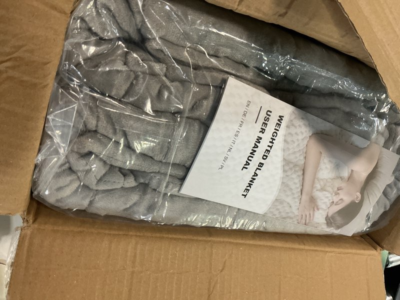 Condition photo showing New/Like New for mr. sandman weighted blanket for adults queen size 15 lbs, soft cooling heavy minky blanket for sleep, washable throw blanket with glass beads, 60 x 80 inches, grey 60 x 80 inches, 15lbs grey