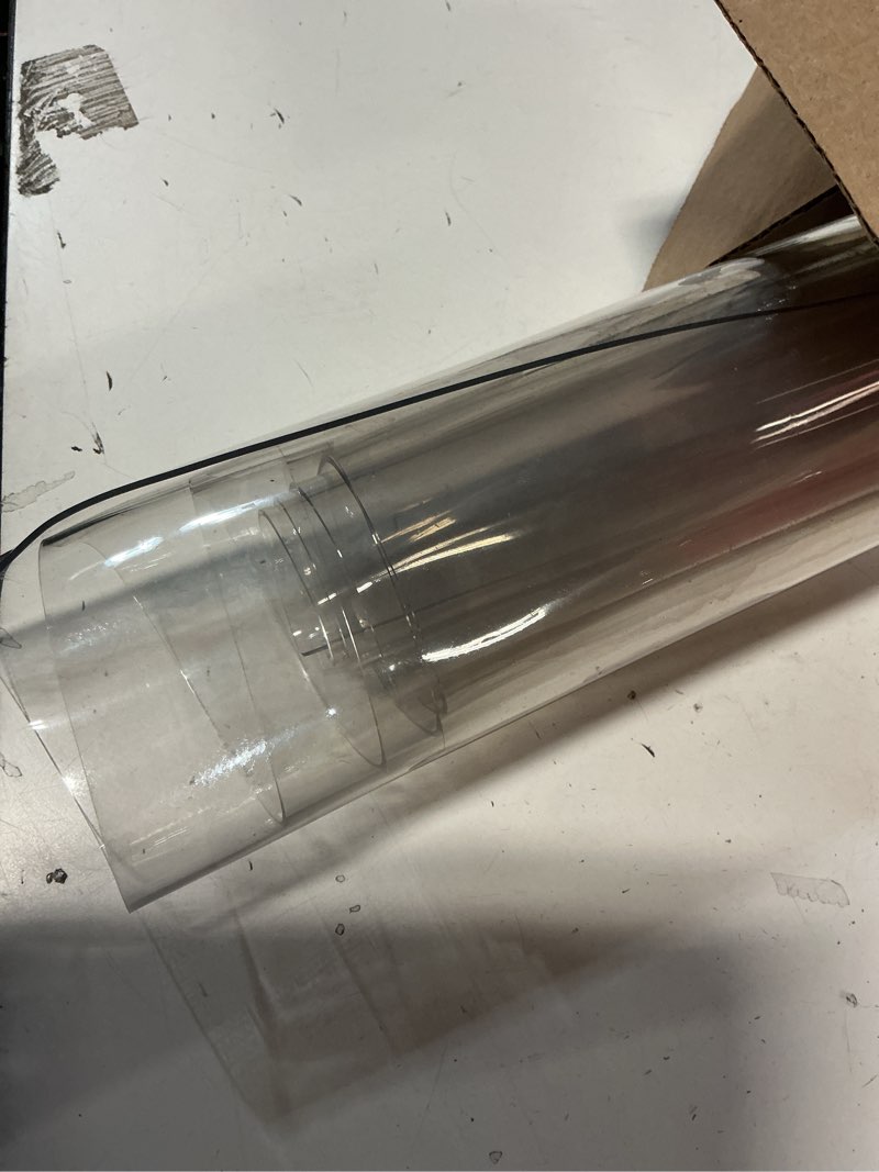 Condition photo showing Good Condition for NECAUX Custom Multi-Size 1.5mm Thick Clear PVC Table Cover Protector - 30 x 60 Inch Rectangular Plastic Tablecloth Desk Pad for Coffee Table, Writing Desk, Non Slip Floor Mat 30" x 60" Clear 1.5mm