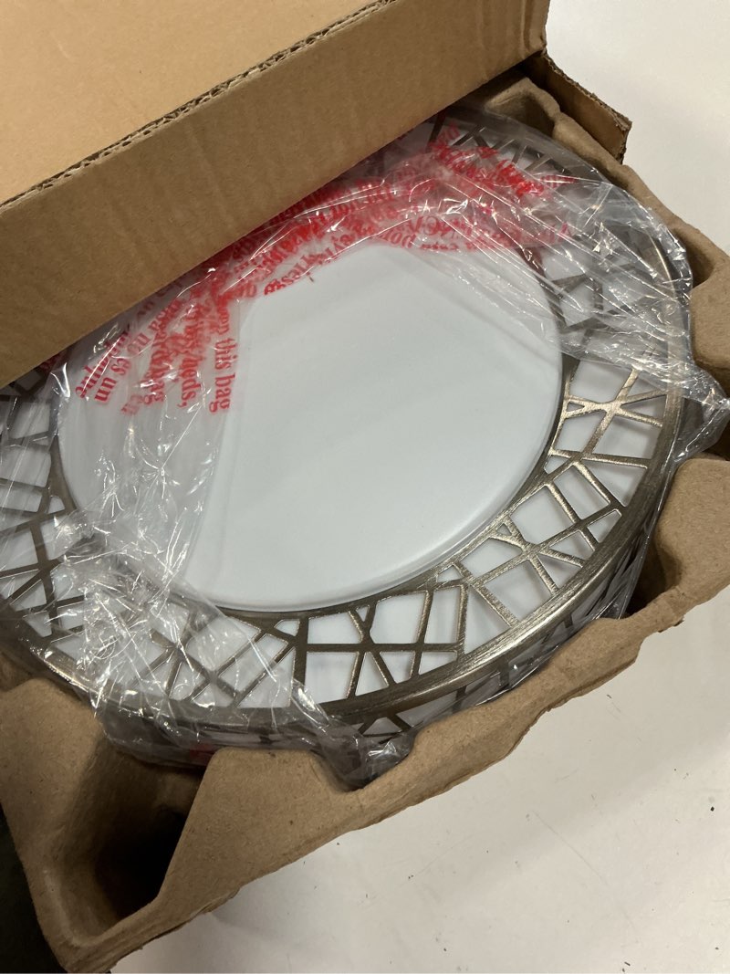Condition photo showing Good Condition for lightania 12 inch flush mount ceiling light, modern brushed nickel led ceiling light fixture, 20w 1400lm 2700-6500k adjustable, dimmable ceiling lights for bedroom, kitchen, hallway, bathroom, etl 12 inch brushed nickel