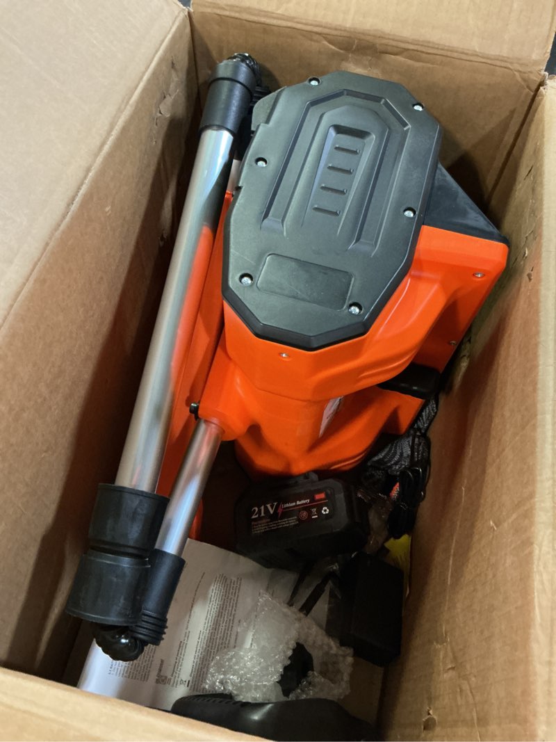 Condition photo showing As Is for Cordless Snow Shovel, 21V | 11-Inch | 2.6-Ah Brushless Cordless Snow Blower, Foldable Battery Snow Blower with Directional Plate & Gloves Goggles for Patio Deck Driveway (21V Battery Included)