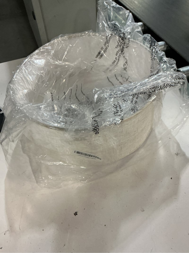 Condition photo showing Good Condition for 12.6" bohemian rattan-look drum-shaped semi-recessed flush mount ceiling light with 3 lights, ideal for entryway, living room, dining room & farmhouse modern