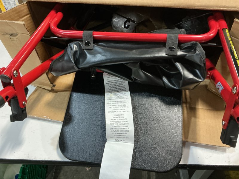 Condition photo showing Good Condition for drive medical rollator walker with seat - stable mobility support - height adjustable - durable steel frame construction - smooth 7.5" wheels - foldable frame - 350 lb limit - red