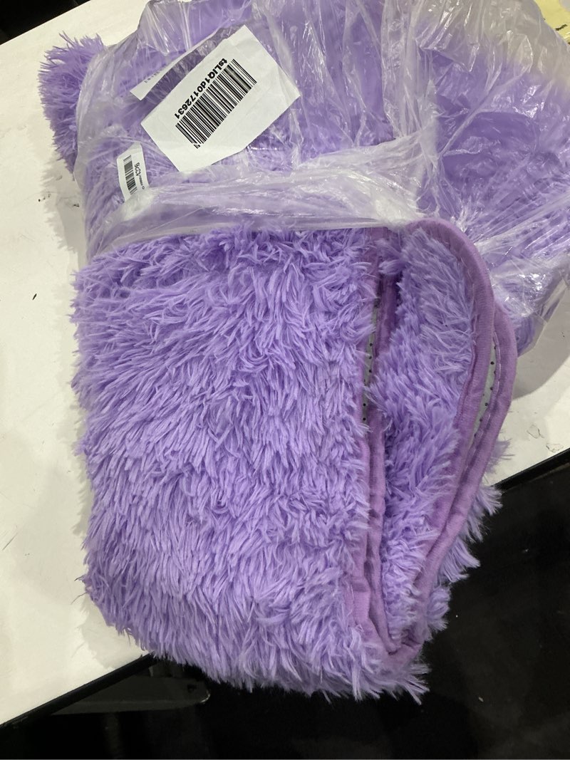 Condition photo showing Good Condition for softlife light purple area rug for bedroom, fluffy shag plush 3x5 rugs for living room girls, shaggy throw soft fuzzy small kids carpet for dorm bedside ultra cozy non-slip indoor decor 3' x 5' purple