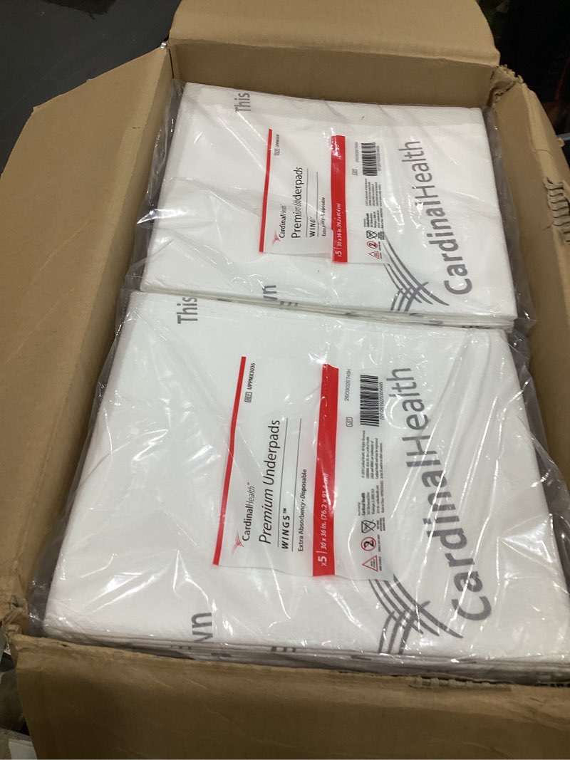 Condition photo showing New/Like New for cardinal health™ quilted adult briefs, wings™ super with breatheeasy™ technology, maximum absorbency, bariatric - 70 pk bariatric bag of 8
