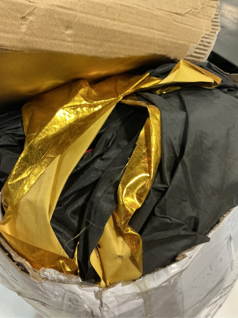 Condition photo showing As Is for miniinflat 13 ft wide 2026 graduation cap inflatable decoration with built in led lights black and gold congrats grad hat blow up for garden yard party indoor outdoor decor 6ft height