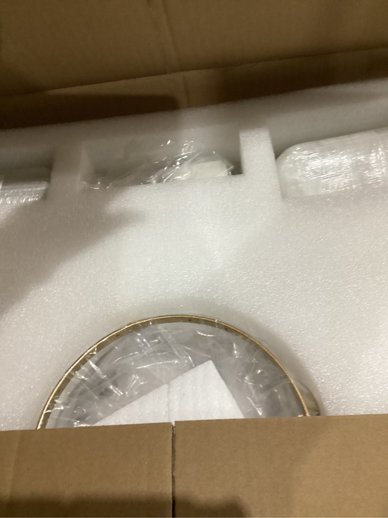 Condition photo showing New/Like New for Gold Crystal Chandeliers, 24” Modern Round Chandelier for Dining Room 3 Tiers 12 Lights Ceiling Pendant Light Fixtures Large Ceiling Chandeliers for Foyer Living Room Bedroom Gold-blue 24 inches