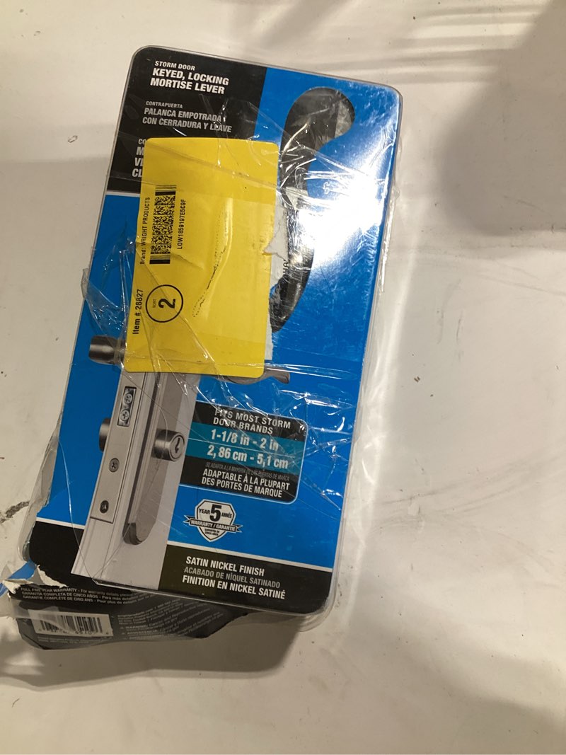 Condition photo showing New/Like New for wright products storm door white lockable storm door replacement handleset