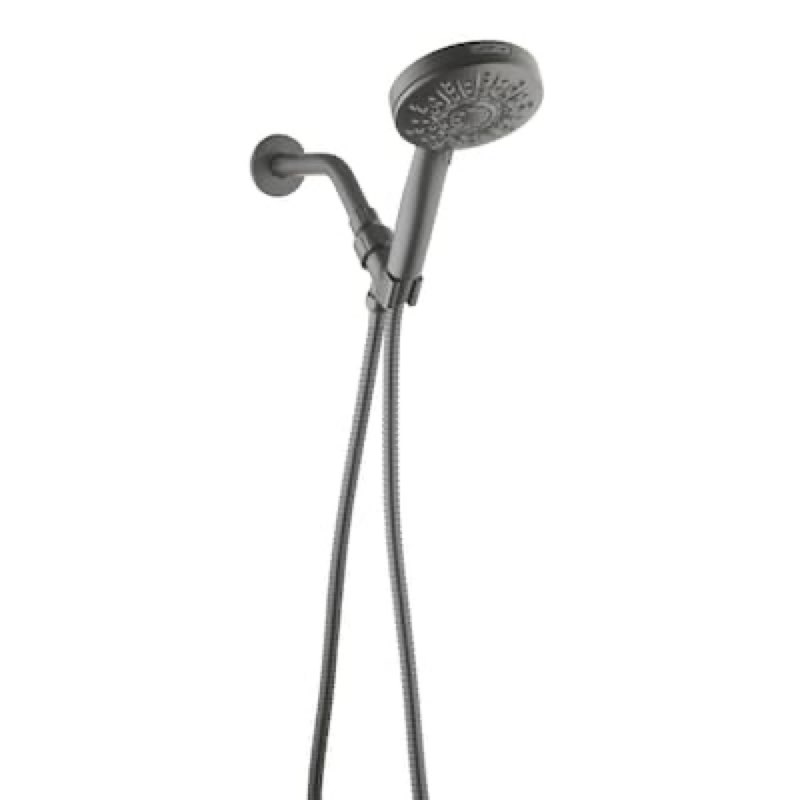  allen + roth Nevis 6 -Spray Matte Black 3.5-in Round Handheld Shower Head 1.8 GPM