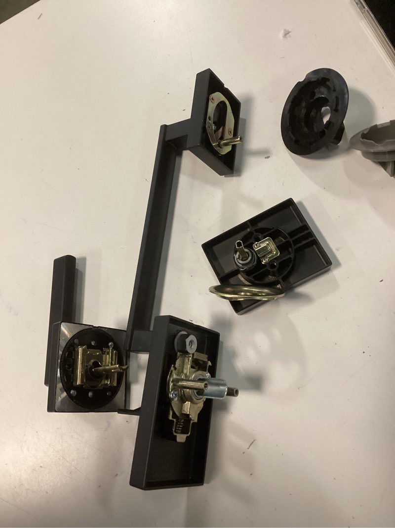 Condition photo showing As Is for kwikset san clemente matte black handleset right handed