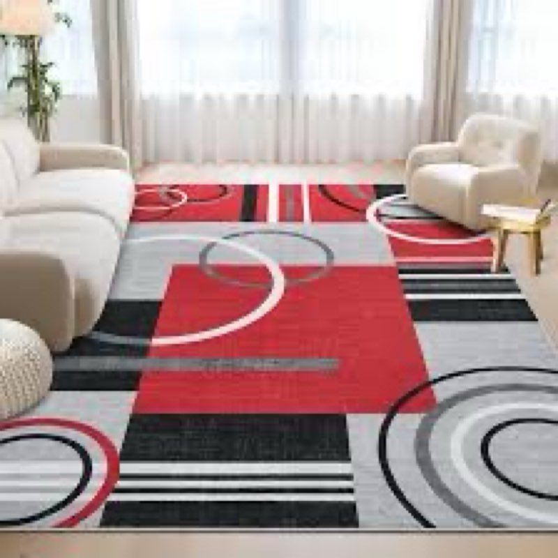 garveehome washable rug for living room 6x9 abstract circle rugs non slip non shedding rugs low pile