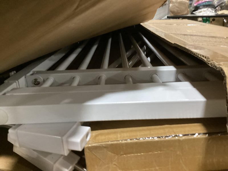 Condition photo showing As Is for gardner pet 51"-87" extra tall cat gate for doorway, wide adjustable 27.56"-37" baby gate included 4 extension kits, pressure mounted safety full door gate for stairs, studio, kitchen (white) white 51-87"/130-220cm