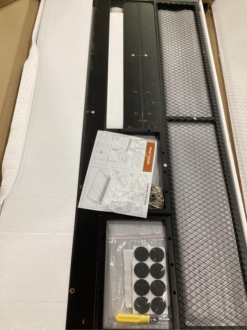 Condition photo showing Good Condition for washer dryer countertop with shelf, 54" x 27.5" wooden washer and dryer topper, laundry countertop with anti-slip pads, washer dryer topper for laundry room organization and storage (black)