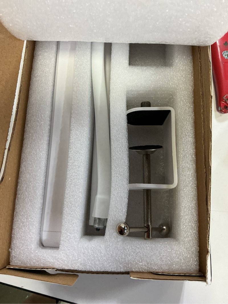 Condition photo showing New/Like New for superdanny eye-caring led desk lamp 360° flexible gooseneck work lamp with desk side clamp touch control 3 light colors smooth dimming task lighting reading light for home office college dorm, white white clamp mount